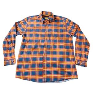 ORVIS Mens‎ Large Long Sleeve Plaid Flannel Button Up Shirt Active Fit
